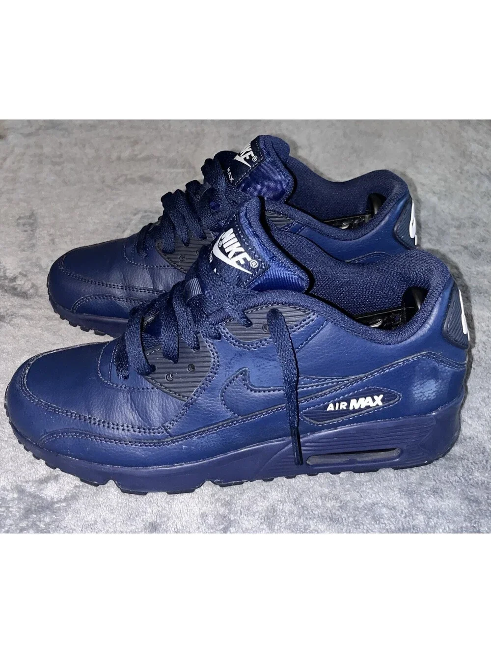 Nike Air Max 90 Essential Athletic Navy  Sneakers Sz 7Y AJ1285-404